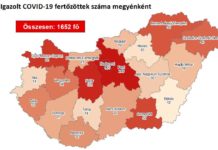 8 újabb halott és 1652 regisztrált fertőzött Magyarországon