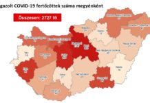 2727 azonosított fertőzött és 9 újabb halott a járvány miatt Magyarországon